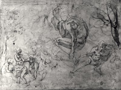 Studies for figures by Michelangelo Buonarroti